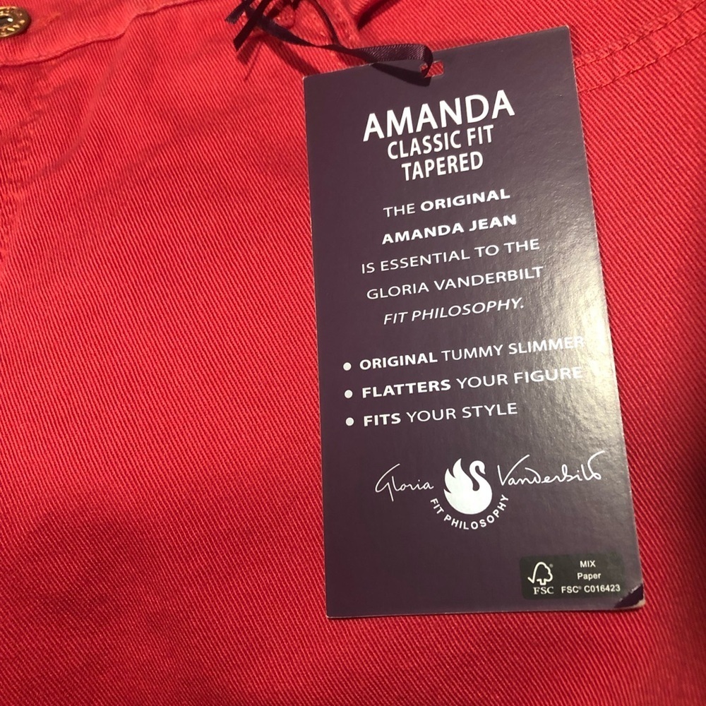 Gloria Vanderbilt 18 Short Womens Amanda Classic High Rise Tapered Jean - Picture 5 of 8
